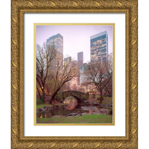 Central Park, NYC Gold Ornate Wood Framed Art Print with Double Matting by Klug, Alan