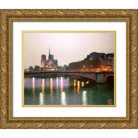 Paris No. 512 Gold Ornate Wood Framed Art Print with Double Matting by Klug, Alan
