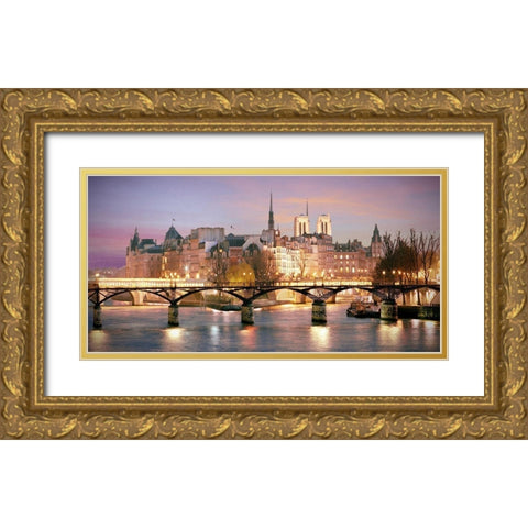 Paris No. 501 Gold Ornate Wood Framed Art Print with Double Matting by Klug, Alan