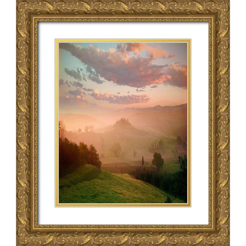 Villa, Toscana Gold Ornate Wood Framed Art Print with Double Matting by Klug, Alan