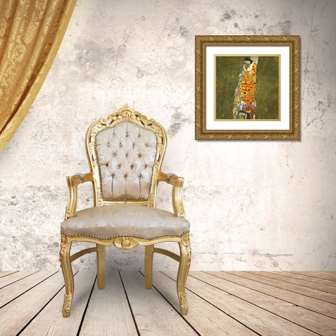 Hope II, 1907-1908 Gold Ornate Wood Framed Art Print with Double Matting by Klimt, Gustav