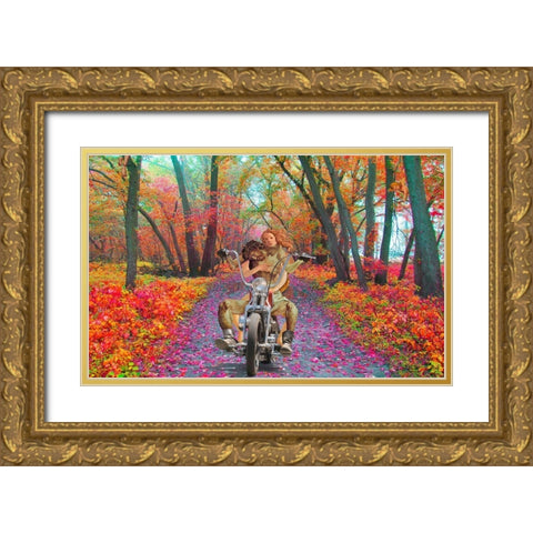 Jesus and His Bitch Gold Ornate Wood Framed Art Print with Double Matting by Kite, Barry