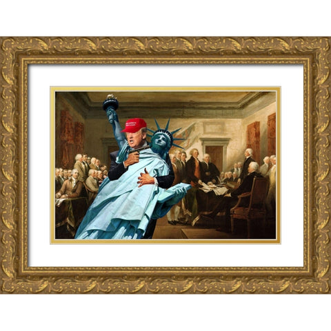 Nobody Move! Gold Ornate Wood Framed Art Print with Double Matting by Kite, Barry