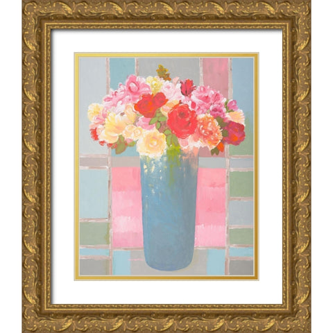 Blossoming Brilliance Gold Ornate Wood Framed Art Print with Double Matting by Khorasani, Hooshang