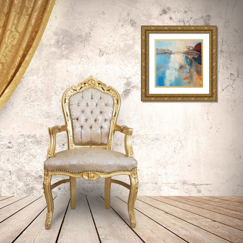 Harbour Light Gold Ornate Wood Framed Art Print with Double Matting by Kinmont, Andrew
