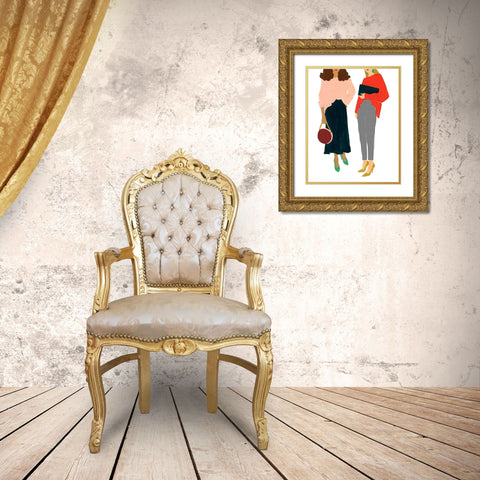 Fashion Friends Gold Ornate Wood Framed Art Print with Double Matting by Kopcik, Emily