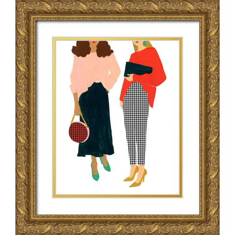 Fashion Friends Gold Ornate Wood Framed Art Print with Double Matting by Kopcik, Emily