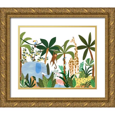 Jungle Gold Ornate Wood Framed Art Print with Double Matting by Kopcik, Emily