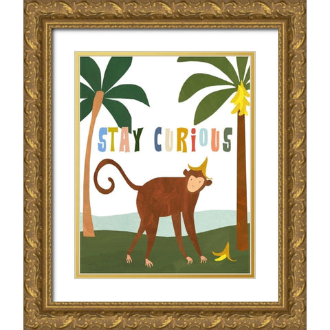 Stay Curious Gold Ornate Wood Framed Art Print with Double Matting by Kopcik, Emily
