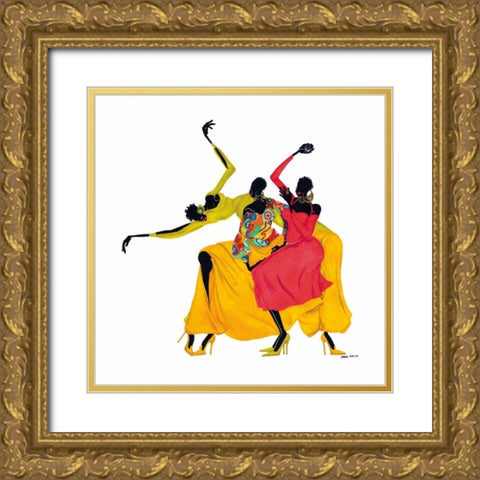 Go Sally Go! Gold Ornate Wood Framed Art Print with Double Matting by Kelly, Shan