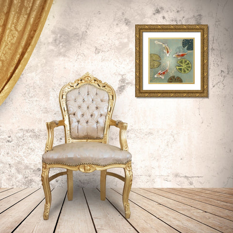 Floating Motion II Gold Ornate Wood Framed Art Print with Double Matting by Koury, Aleah