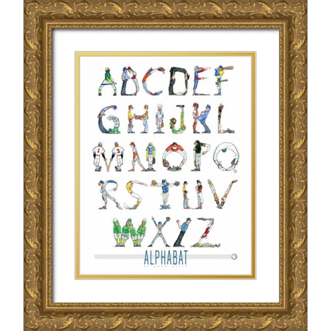 Alphabat Gold Ornate Wood Framed Art Print with Double Matting by Keith, Doug