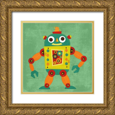 Robot 1 Gold Ornate Wood Framed Art Print with Double Matting by Lee, Nancy