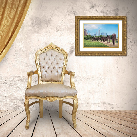 Agora Gold Ornate Wood Framed Art Print with Double Matting by Levant, Jessica