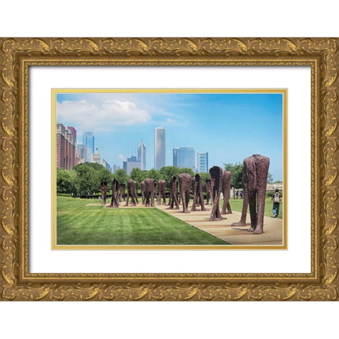 Agora Gold Ornate Wood Framed Art Print with Double Matting by Levant, Jessica