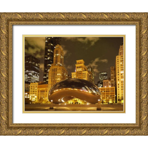 Bean at Night Gold Ornate Wood Framed Art Print with Double Matting by Levant, Jessica