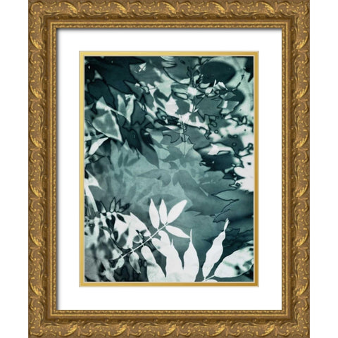Abstract Leaves Gold Ornate Wood Framed Art Print with Double Matting by Lehnhardt, Iris