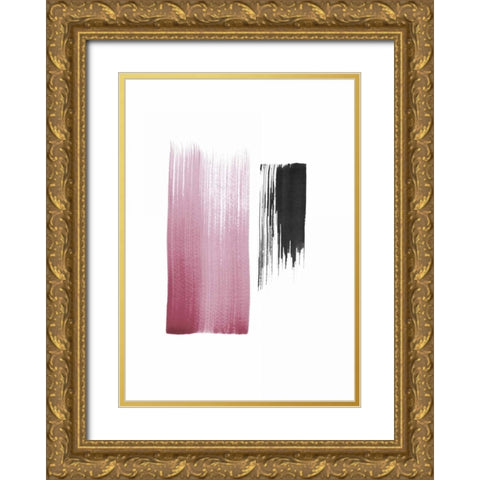 Black and Blush Gold Ornate Wood Framed Art Print with Double Matting by Lehnhardt, Iris
