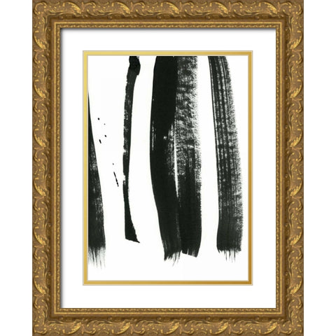 Black on White 3 Gold Ornate Wood Framed Art Print with Double Matting by Lehnhardt, Iris