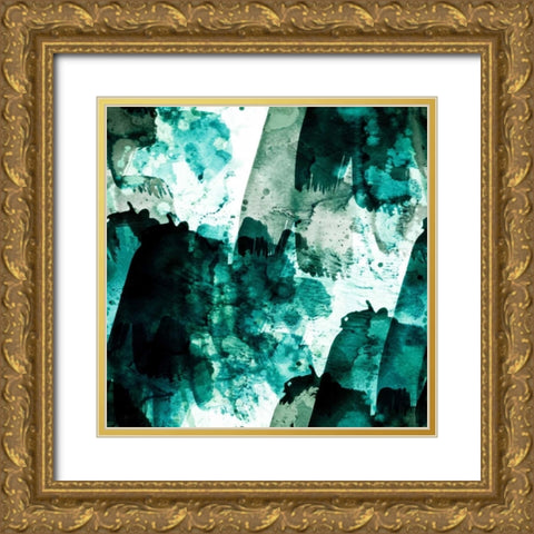 Emerald and Moss Green Gold Ornate Wood Framed Art Print with Double Matting by Lehnhardt, Iris