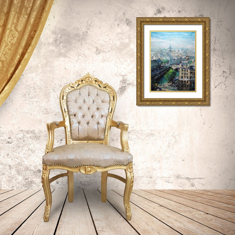 Tower In The Distance Gold Ornate Wood Framed Art Print with Double Matting by Lague, Mark