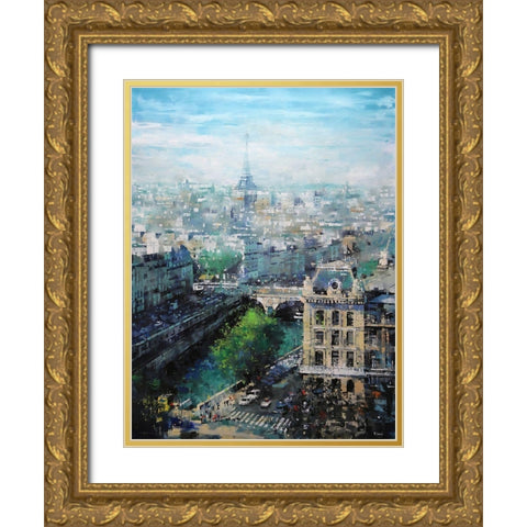 Tower In The Distance Gold Ornate Wood Framed Art Print with Double Matting by Lague, Mark