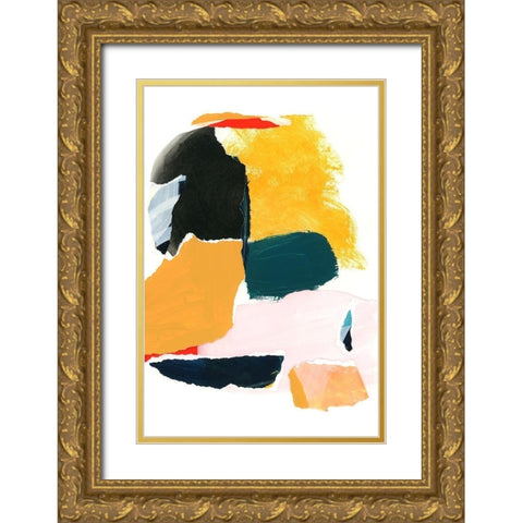 Collage Studies 18-02 Gold Ornate Wood Framed Art Print with Double Matting by Lehnhardt, Iris