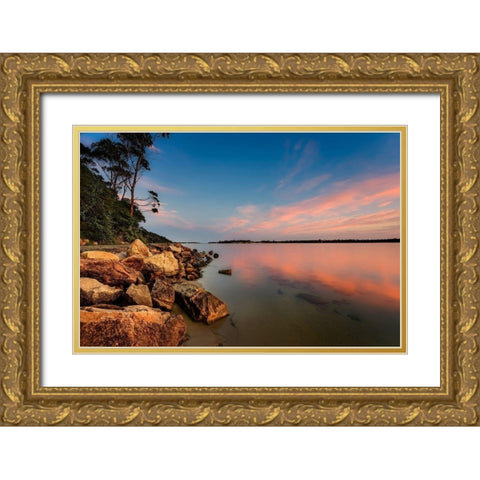 The Narrows Gold Ornate Wood Framed Art Print with Double Matting by Louise, Tracie