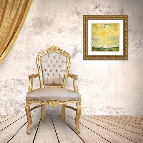 Blissfully Grounded Gold Ornate Wood Framed Art Print with Double Matting by Lisa Mann Fine Art