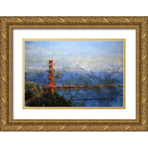 Golden Gate Afternoon Gold Ornate Wood Framed Art Print with Double Matting by Lague, Mark