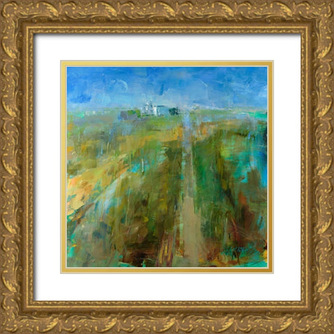 Farm Dog Gold Ornate Wood Framed Art Print with Double Matting by Lenssen, Georganna