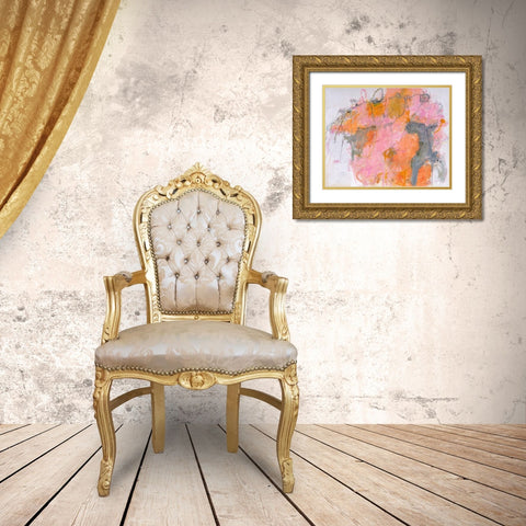 Weaving The Energy Threads Gold Ornate Wood Framed Art Print with Double Matting by Leslie, Carole