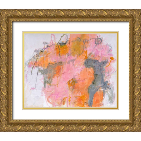 Weaving The Energy Threads Gold Ornate Wood Framed Art Print with Double Matting by Leslie, Carole