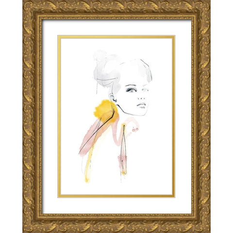 I Am Gold Ornate Wood Framed Art Print with Double Matting by Larsdotter, Lotta