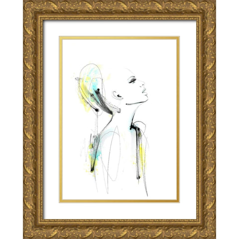 Lovisa Gold Ornate Wood Framed Art Print with Double Matting by Larsdotter, Lotta