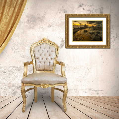 Back To The Sea Gold Ornate Wood Framed Art Print with Double Matting by Leacock, J.C.