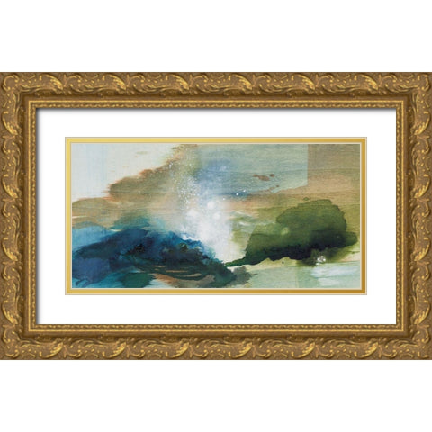 Mermaid Pool Gold Ornate Wood Framed Art Print with Double Matting by Leaver, Tara
