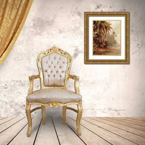 Hidden Bank Gold Ornate Wood Framed Art Print with Double Matting by Malarz