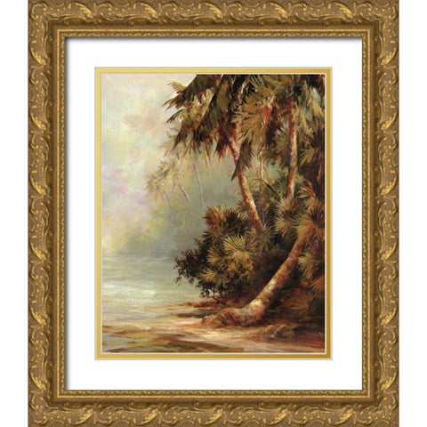 Hidden Cove Gold Ornate Wood Framed Art Print with Double Matting by Malarz