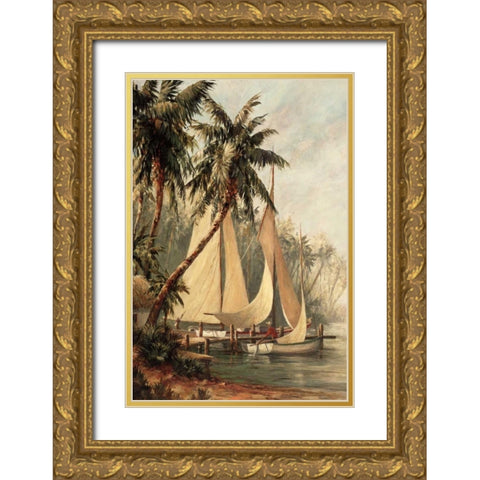 Rum Cay Gold Ornate Wood Framed Art Print with Double Matting by Malarz