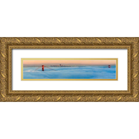 Foggy City Gold Ornate Wood Framed Art Print with Double Matting by Murray, Jeffrey