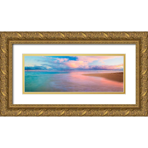 Haena Beach Gold Ornate Wood Framed Art Print with Double Matting by Murray, Jeffrey