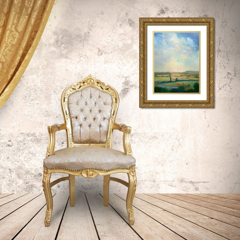 First Turn Gold Ornate Wood Framed Art Print with Double Matting by McCarthy, William
