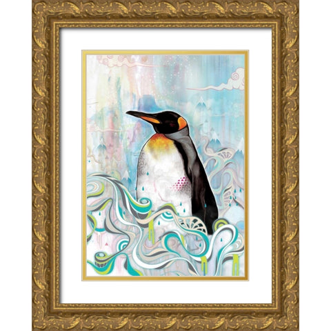 King Gold Ornate Wood Framed Art Print with Double Matting by Miller, Mat