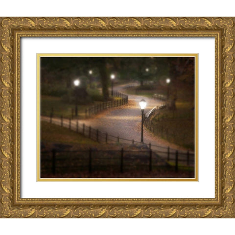 Twilight Stroll Gold Ornate Wood Framed Art Print with Double Matting by Mikaels, Natalie