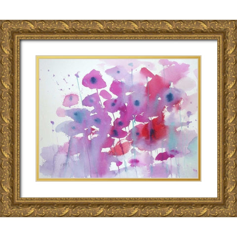 Roadside Meadow Gold Ornate Wood Framed Art Print with Double Matting by Margulis, Karen