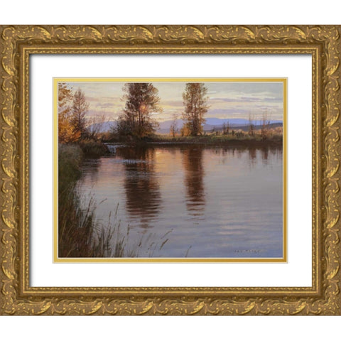 Just Before Nightfall Gold Ornate Wood Framed Art Print with Double Matting by Moore, Jay