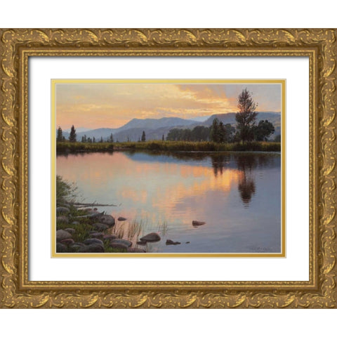 Tranquil Evening Gold Ornate Wood Framed Art Print with Double Matting by Moore, Jay