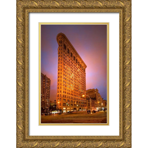 Dramatic Flatiron Gold Ornate Wood Framed Art Print with Double Matting by Mikaels, Natalie