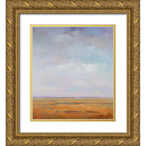 Midday Marsh Gold Ornate Wood Framed Art Print with Double Matting by McCarthy, William